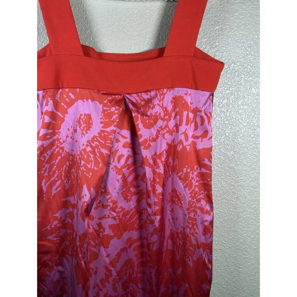 Diane von‎ Furstenberg Payne Sz 6 Red and Pink Floral Sleeveless Mini Dress